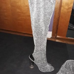 Charlotte Russe Over-the-knee peep toe boot